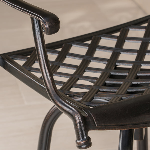 Gdf Studio Paris 30-Inch Cast Aluminum Swivel Bar Stool (Set Of 2)