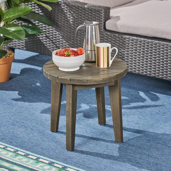 Gdf Studio Parker Outdoor 16-inch Acacia Wood Side Table