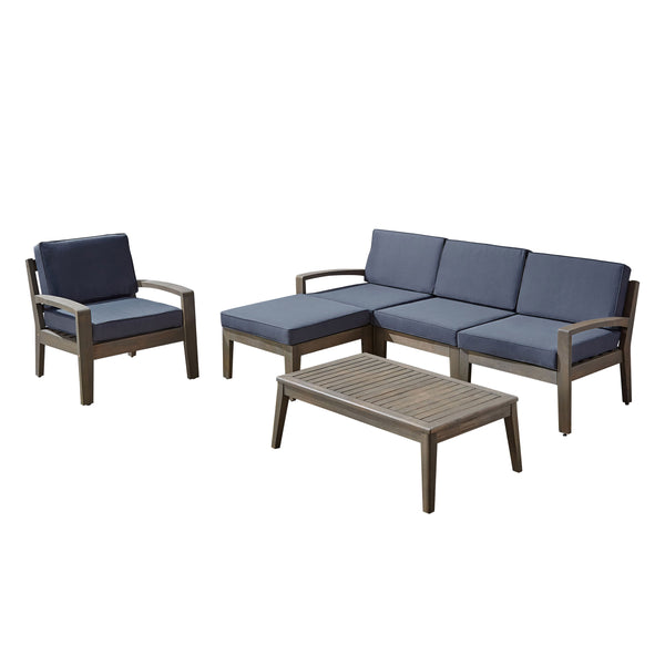 gdf studio Parma 4-Seater Sectional Sofa Set For Patio with Club Chair