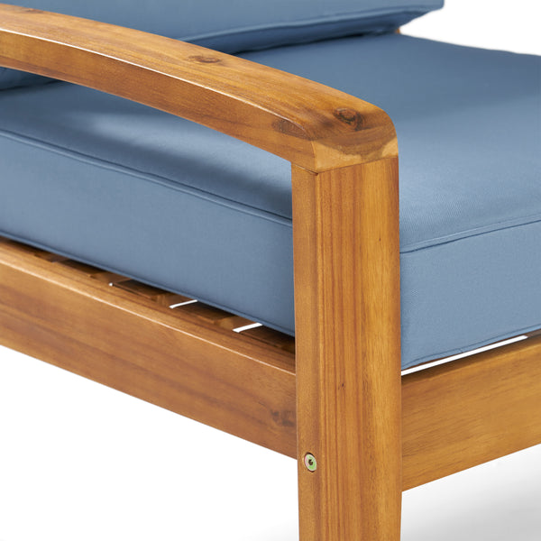 Gdf Studio Parma Outdoor Wood Patio Furniture Club Chairs W/ Water Resistant Cushions (Set Of 4)