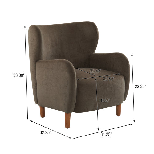 Gdf Studio Parmelar Velvet Upholstered Wingback Club Chair