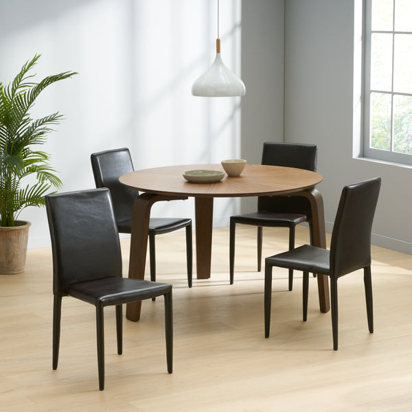 Gdf Studio Pasiara Contemporary Brown Stacking Chairs (Set Of 4)