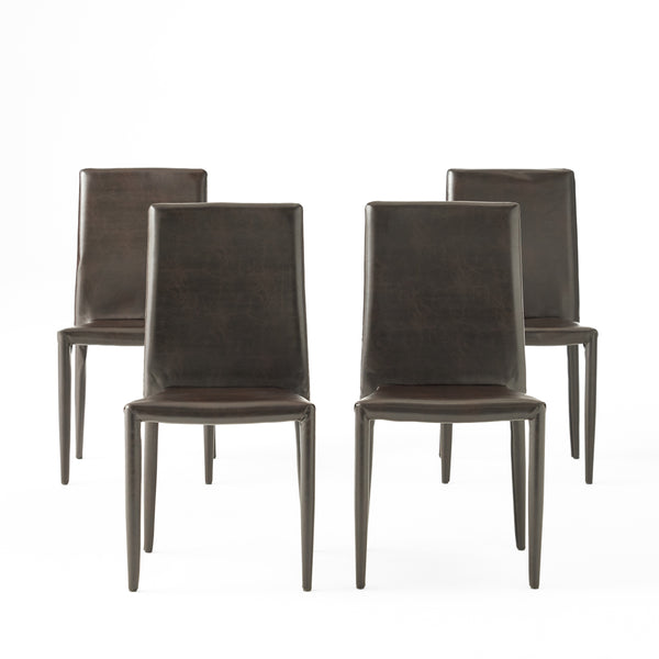 gdf studio Pasiara Contemporary Brown Stacking Chairs (Set of 4)