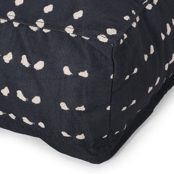 Gdf Studio Pates Ivey Boho Fabric Square Pouf Dark Blue