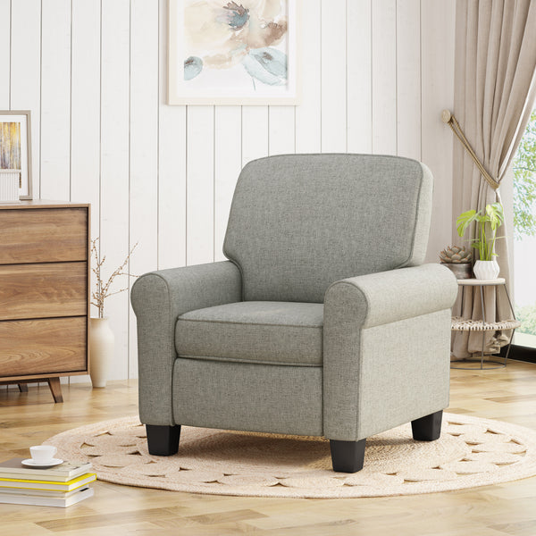 Gdf Studio Patricia Contemporary Scrolled Arm Upholstered Fabric Club Chair W/ Tonal Piping