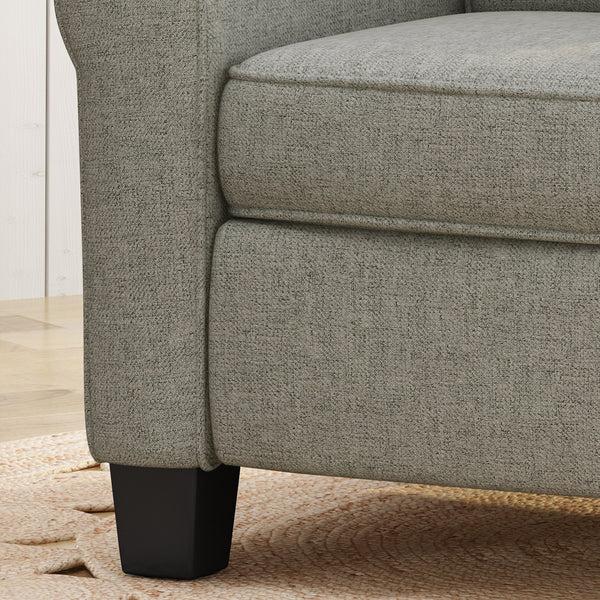 Gdf Studio Patricia Contemporary Scrolled Arm Upholstered Fabric Club Chair W/ Tonal Piping
