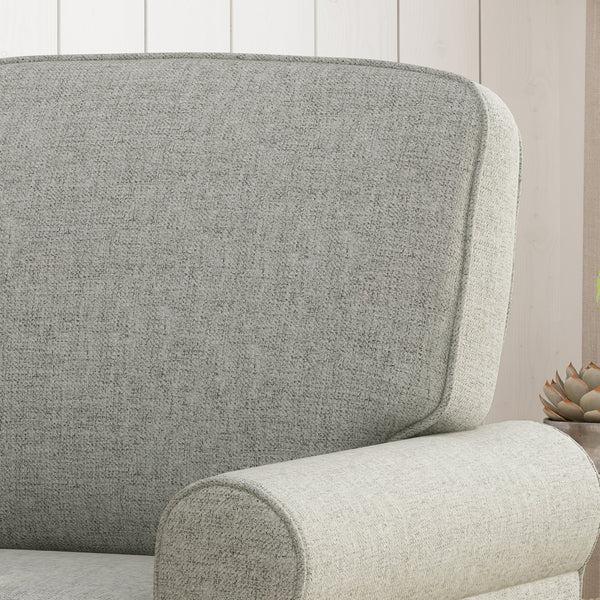 Gdf Studio Patricia Contemporary Scrolled Arm Upholstered Fabric Club Chair W/ Tonal Piping