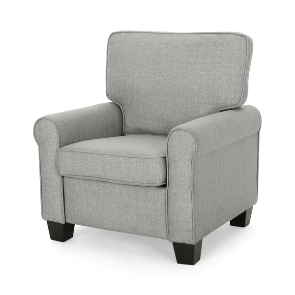 gdf studio Patricia Contemporary Scrolled Arm Upholstered Fabric Club Chair w/ Tonal Piping
