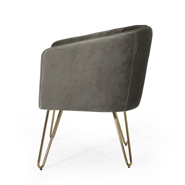 Gdf Studio Paul Modern Glam Velvet Club Chair With Hairpin Legs