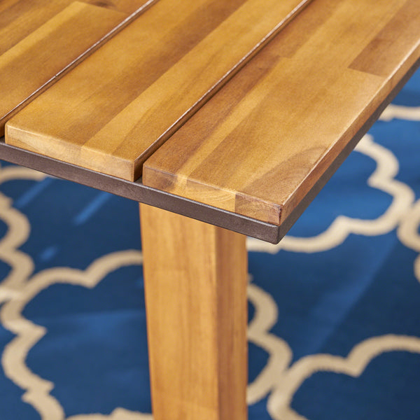 Gdf Studio Paul Outdoor 71-inch Acacia Wood Dining Table Teak Finish