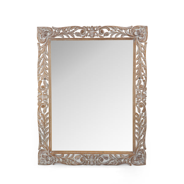 gdf studio Paula Traditional Mirror with Floral Carved Frame