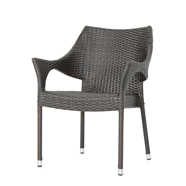 Gdf Studio Penbrook Outdoor 3 Piece Multi-brown Wicker Chat Set