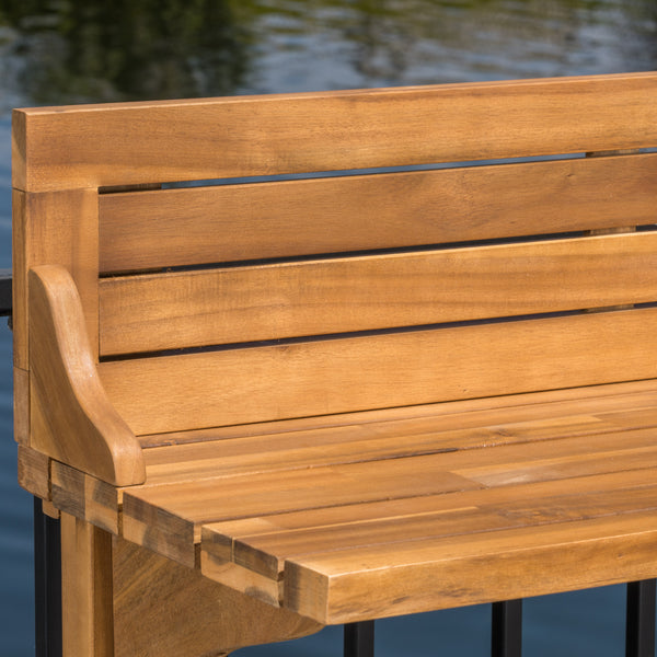 Gdf Studio Pensacola Outdoor Acacia Wood Balcony Bar Table