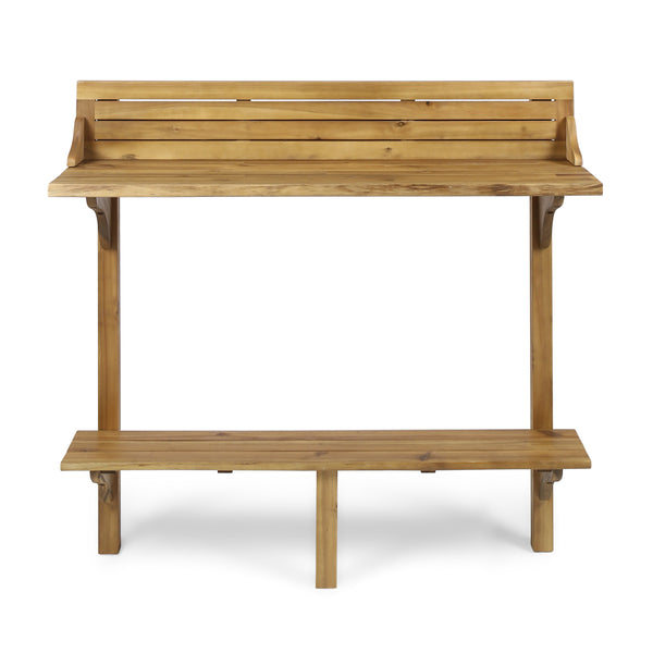 gdf studio Pensacola Outdoor Acacia Wood Balcony Bar Table