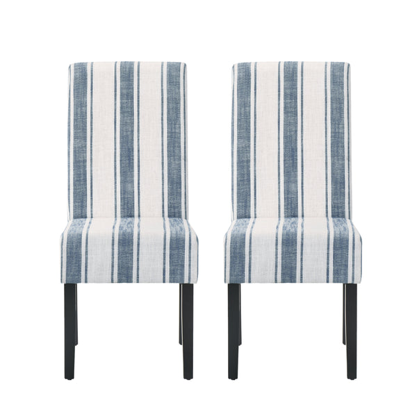 Gdf Studio Percival Contemporary Upholstered Striped Dining Chairs Set Of 2