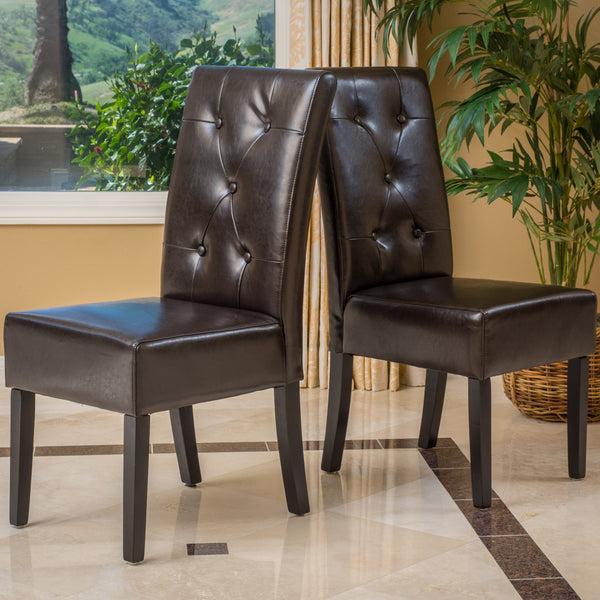 Gdf Studio Percival T-Stitch Bonded Leather Dining Chairs (Set Of 2)
