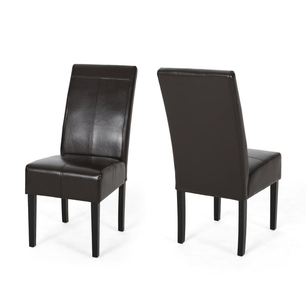 gdf studio Percival T-Stitch Bonded Leather Dining Chairs (Set of 2)