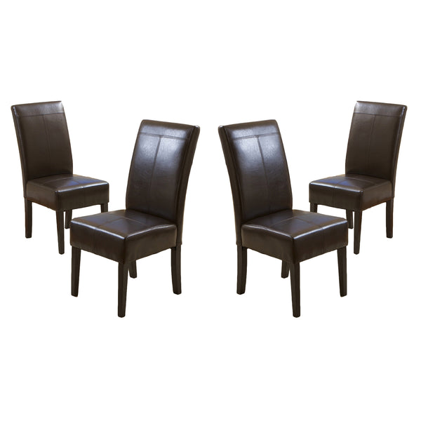 Gdf Studio Percival T-stitched Chocolate Brown Leather Dining Chairs