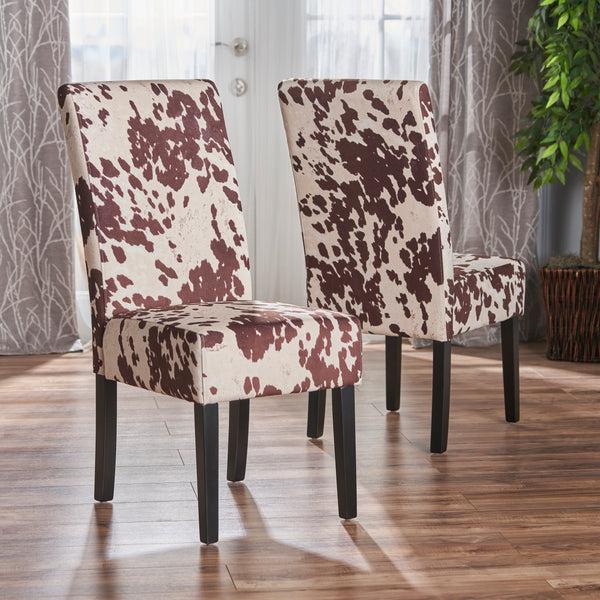 Gdf Studio Pergatta Contemporary Milk Cow New Velvet Dining Chair (Set Of 2)