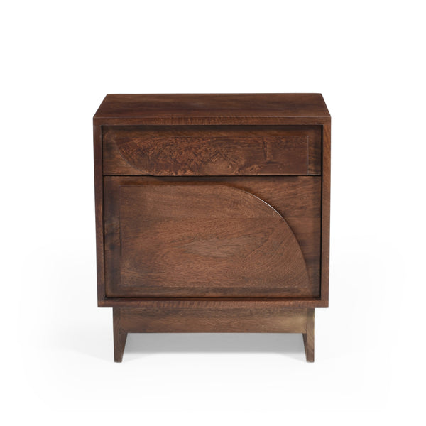 gdf studio Pergolae Walnut Finish Nightstand with 1 drawer