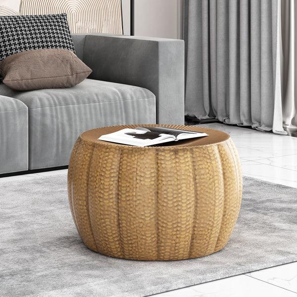 Gdf Studio Perrotto Modern Iron Sunburst Pumpkin Coffee Table