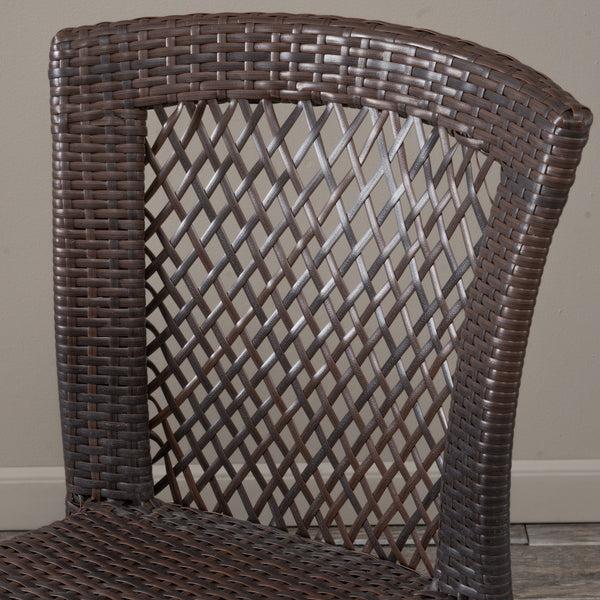Gdf Studio Perry Outdoor 5pc Multibrown Wicker Square Dining Set