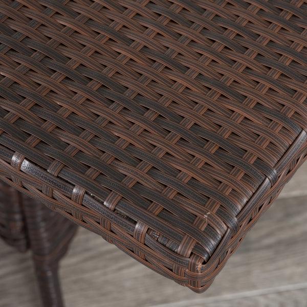 Gdf Studio Perry Outdoor 5pc Multibrown Wicker Square Dining Set