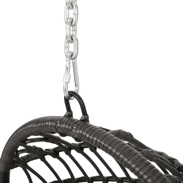 Gdf Studio Perry Outdoor Wicker Hanging Basket Chair With Cushions