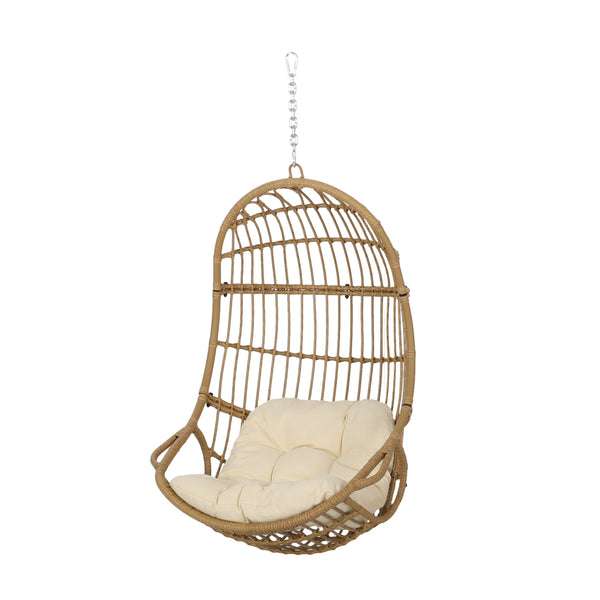 gdf studio Perry Outdoor Wicker Hanging Basket Chair with Cushions