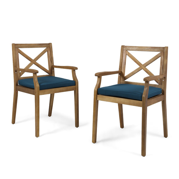 Gdf Studio Peter Outdoor Acacia Wood Dining Chair (Set Of 2