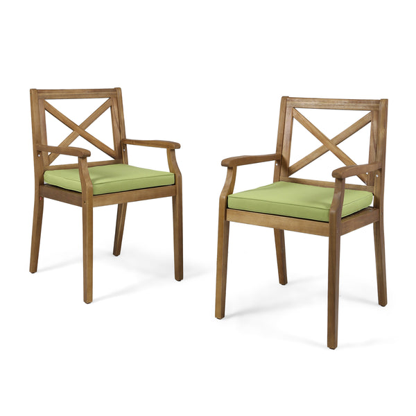 gdf studio Peter Outdoor Acacia Wood Dining Chair (Set of 2