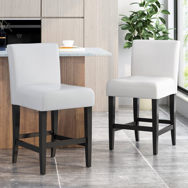 Gdf Studio Peterborough Modern 26-Inch Leather Counter Stool (Set Of 2)