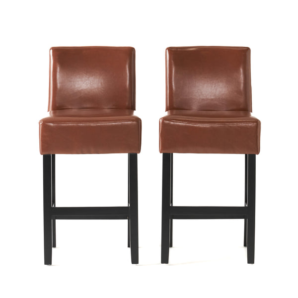 gdf studio Peterborough Modern 26-Inch Leather Counter Stool (Set of 2)
