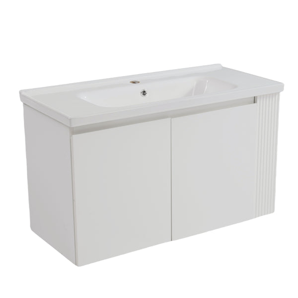 gdf studio Petroglyphia Versatile Wall-Mounted Bathroom Vanity with Ceramic Sink