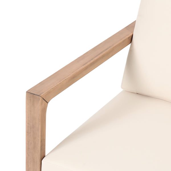 Gdf Studio Petteti Outdoor Acacia Wood Club Chair With Cushions Brown And Beige
