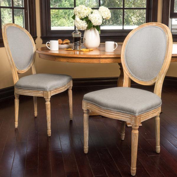 Gdf Studio Phinnaeus French Country Fabric Dining Chairs (Set Of 2)