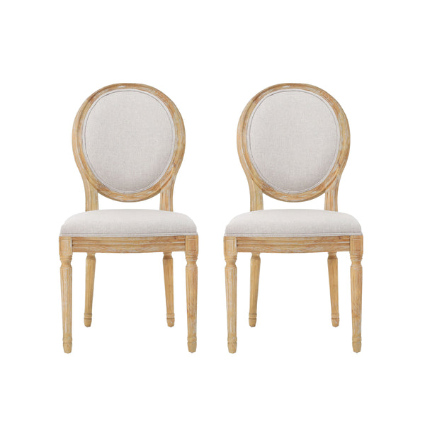 gdf studio Phinnaeus French Country Fabric Dining Chairs (Set of 2)