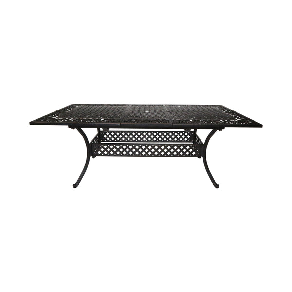 gdf studio Phoenix Expandable Patio Dining Table 64" - 81" Cast Aluminum Shiny Copper
