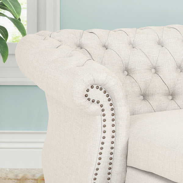 Gdf Studio Phyllis Modern Glam Fabric Chesterfield Chaise Lounge