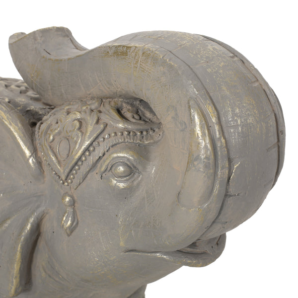 Gdf Studio Pierpont Outdoor Elephant Garden Statue Gray And Gold