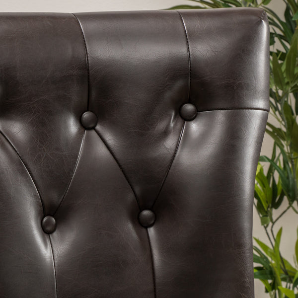 Gdf Studio Pierre 27-Inch Brown Leather Counter Stool (Set Of 2)