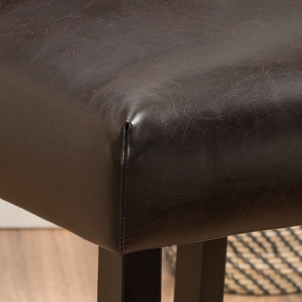 Gdf Studio Pierre 27-Inch Brown Leather Counter Stool (Set Of 2)