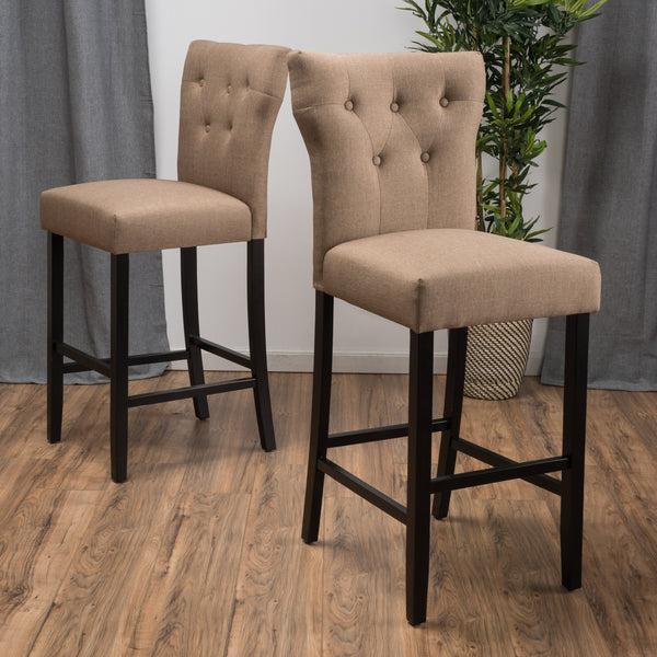 Gdf Studio Pierre 31-Inch Brown Mocha Fabric Barstool (Set Of 2)