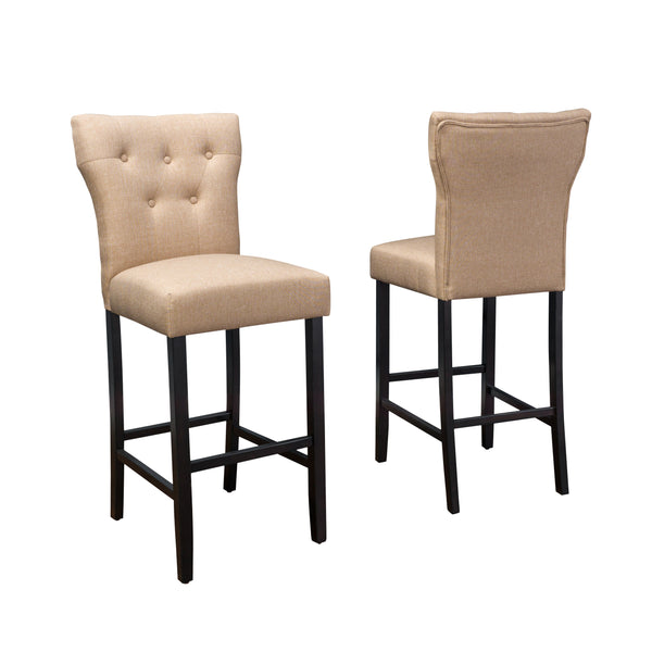 gdf studio Pierre 31-Inch Brown Mocha Fabric Barstool (Set of 2)