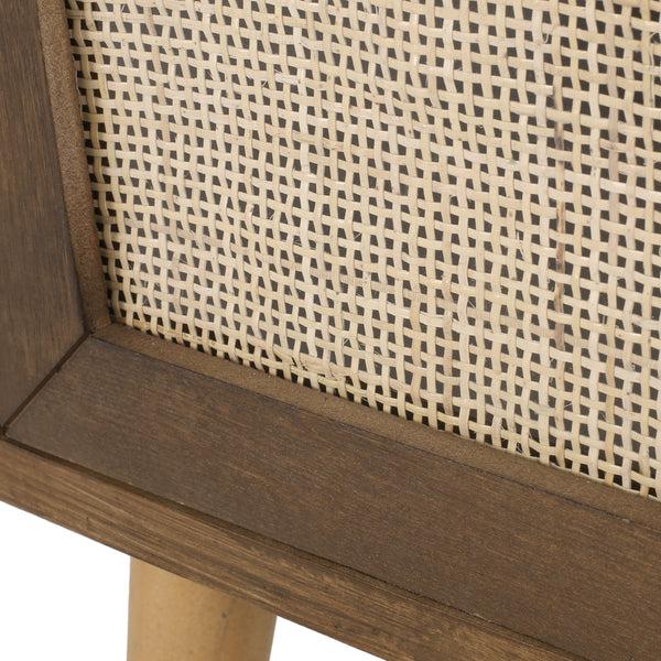 Gdf Studio Pilster Contemporary End Table With Storage Walnut Natural And Antique Gold