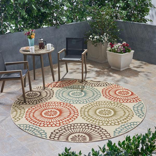 Gdf Studio Pine Indoor/Outdoor Floral Area Rug Beige And Multicolored