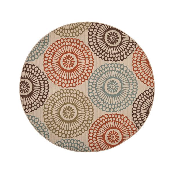 gdf studio Pine Indoor/Outdoor Floral Area Rug Beige and Multicolored