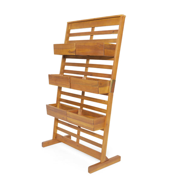 Gdf Studio Pineview Outdoor Customizable Acacia Wood Plant Stand Teak