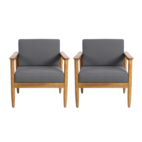 gdf studio Plumb Outdoor Acacia Wood Club Chair (Set of 2)