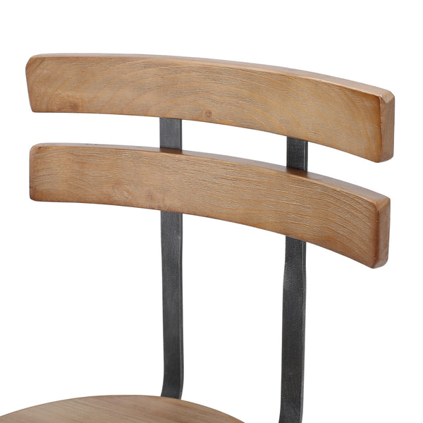 Gdf Studio Poe Anique Finish Firwood Height Adjustable Bar Stool